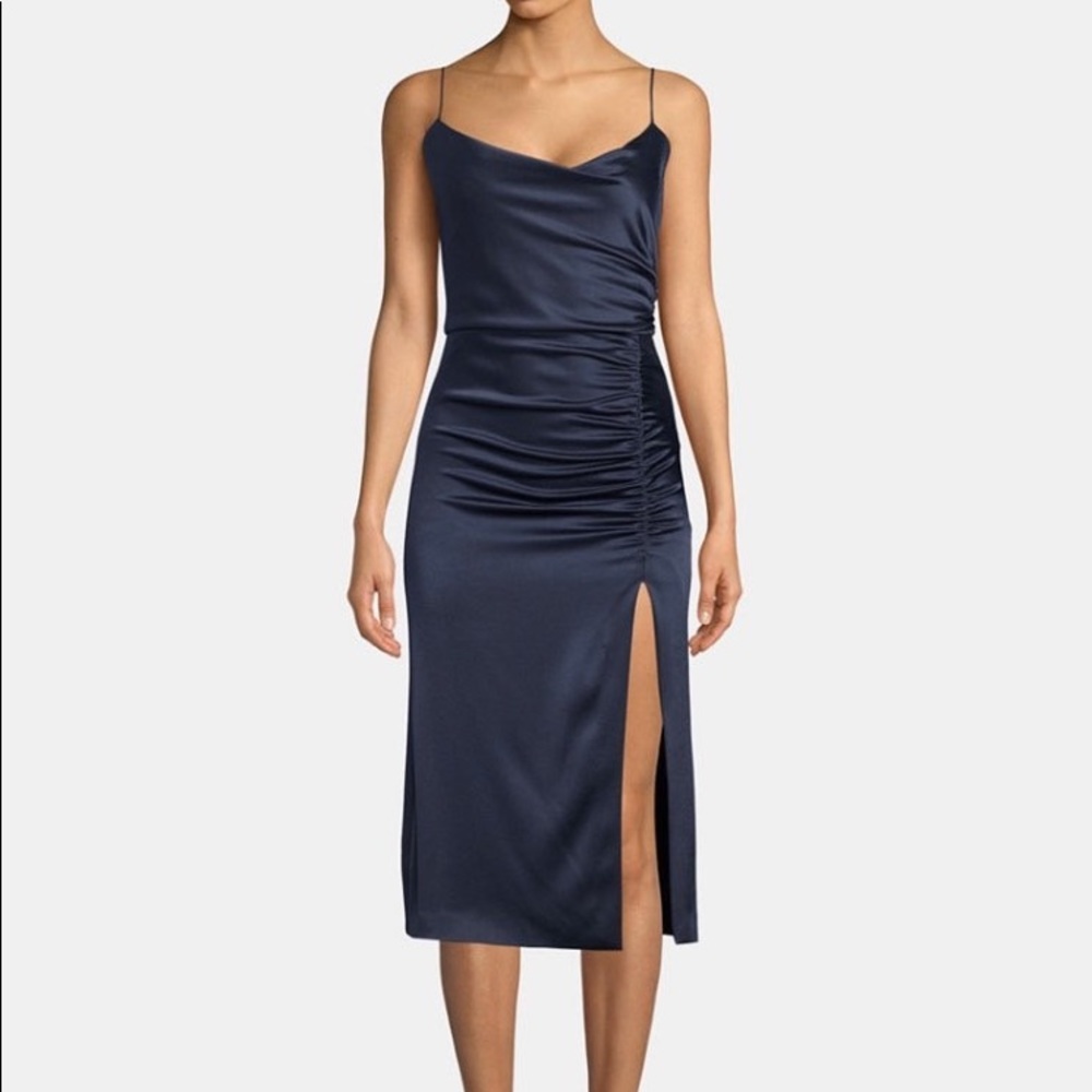 Betsy and Adam navy blue midi dress